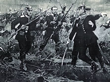 Die Infanteristen der 38. Brigade während des Angriffs