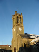 Le clocher de l'église de Mars-la-tour