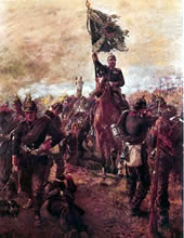 Le colonel von Cranach et ses soldats  sous le feu à Mars-la-tour